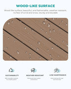 SERWALL Patio Coffee Table, HDPE Rectangle Outdoor Coffee Table - Image 4