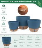 montresor 2 Pack 10 inch Plant Pots, PP Plastic Self Watering Plant Pot - Image 4
