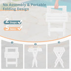 LUE BONA 27 inch Folding Side Table, HDPS Outside End Table - Image 5