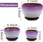 SOUJOY Set of 3 Ceramic Flower Pots, Gardening Plant Pot - Image 2