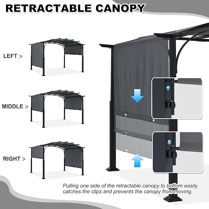 MASTERCANOPY 10x10ft Outdoor Retractable Pergola - Image 4
