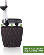 Dexceder 11x10 Self Watering Planter Indoor Outdoor, Inner Mat Design, - Image 4