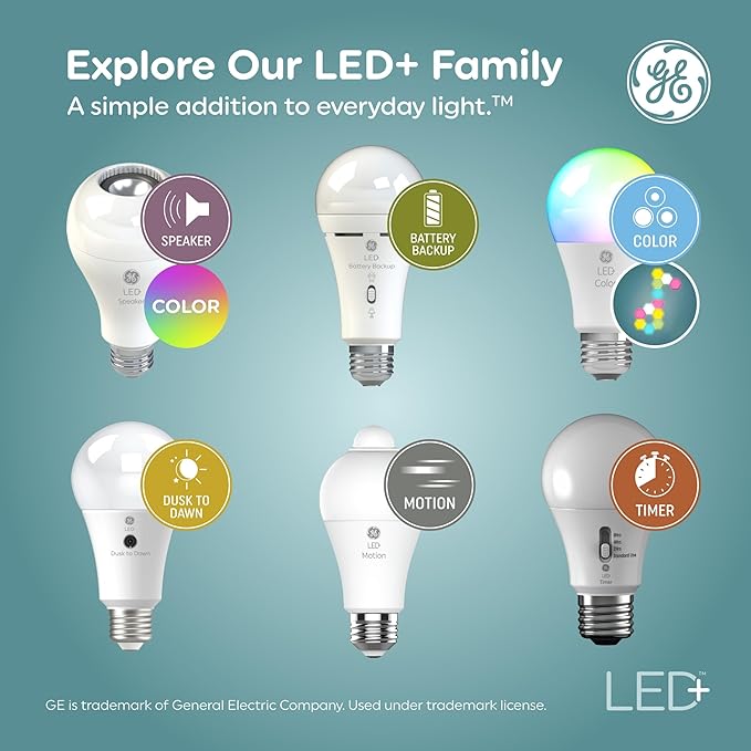 GE LED+ Dusk to Dawn A19 LED Light Bulbs, Automatic On/Off Outdoor Light - Image 6