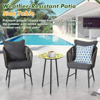 Metal Outdoor Side Tables Set of Two Small Outside Round End Table - Image 6