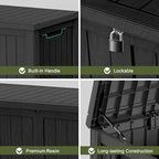 150 Gallon Outdoor Deck Box, Lockable Waterproof Outdoor Storage Boxes - Image 6