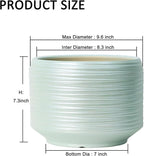 10 Inch Ceramic Plant Pot with Drainage – Large Flower Pot - Image 5