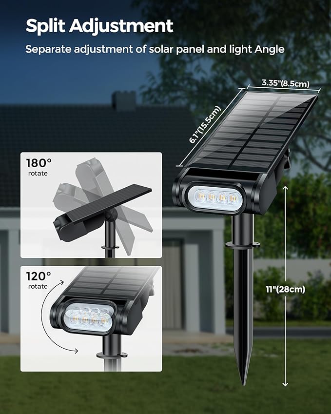 RGB Christmas Solar Spot Lights Outdoor, 12 RGB Color Modes Landscape Light - Image 4