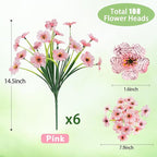 MACTING Artificial Flowers for Outdoors 6 Bundles UV Resistant Fake Flowers No - Image 5