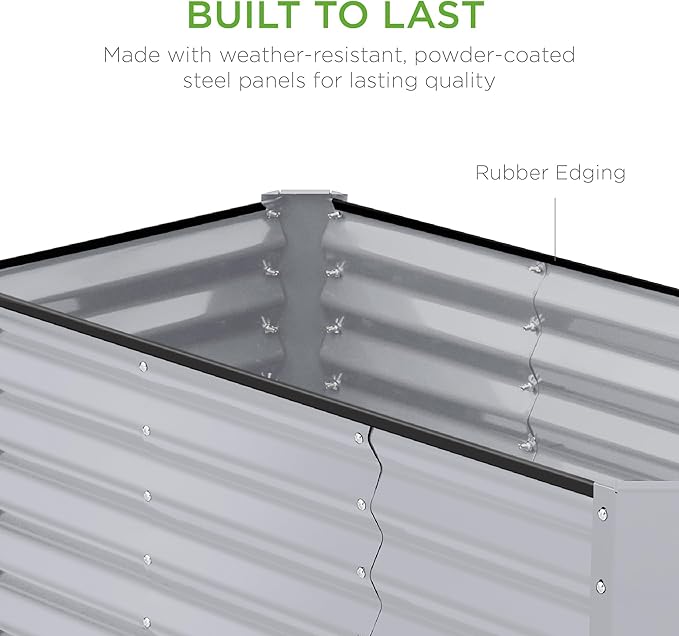 Best Choice Products 4x2x2ft Outdoor Metal Raised Garden Bed, Deep Root Box - Image 7
