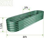 Land Guard 8×2×1.5ft Galvanized Raised Garden Bed Kit, Raised Garden Boxes - Image 2