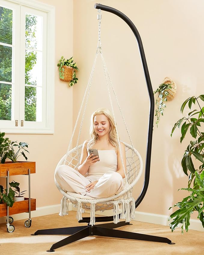 Greenstell Hammock Chair, Macrame Swing Chair - Image 7
