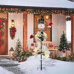 Outdoor Christmas Decorations Snowman Solar Wind Spinner Lighted Christmas Yard - Image 7