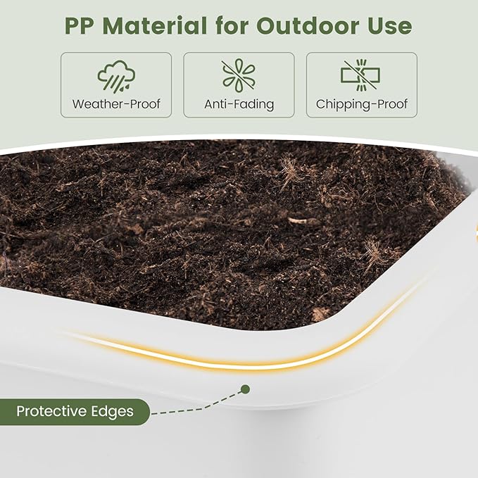 Giantex Raised Garden Beds Outdoor Set of 2, Self-Watering Planter Box - Image 4