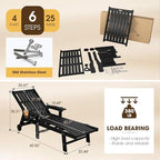 Patio Chaise Lounge Chair Set of 2, Oversized Lounge Chair Outdoor - Image 2