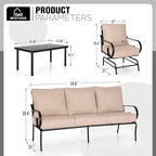 MFSTUDIO 7 Seats Large Metal Patio Conversation Sets, 6 Pieces Outdoor Patio - Image 7
