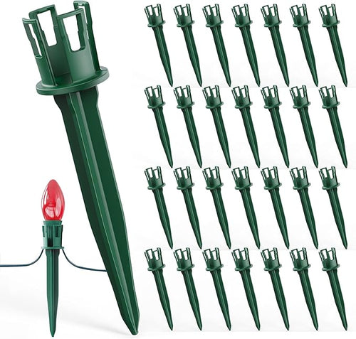 100-Pack Plastic Light Stakes, 5.5 Inch Christmas Yard Stakes by Minetom
