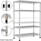 Xcity Storage Shelves, 4 Tier Heavy Duty Metal Shelving Unit, 1600 LBS Capacity - Image 4
