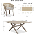 PURPLE LEAF 13 Pieces Oversized Outdoor Dining Set - Image 8