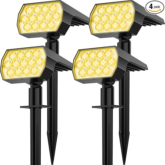 Solar Spot Lights Outdoor Waterproof IP65, 2-in-1 Solar Landscaping Spotlights by FratinkSolarLights