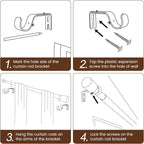 1” Diameter Curtain Rods Itself is 30 to 60 inch 1 Pack Fit 30-54 inch Window - Image 6