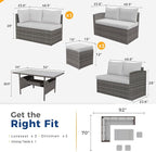 Wisteria Lane 7 Piece Patio Furniture Set, Wicker Patio Sectional - Image 2