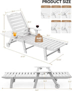 Carauci Lounge Chair Outdoor, HDPE Chaise Lounge - Image 3