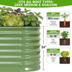 Galvanized Raised Garden Bed Outdoor 24'' Deep | Oval Metal Garden Beds - Image 4