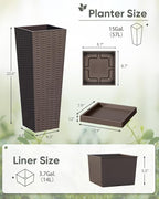 Greesum Set of 2 Tall Plastic Planters - Image 7