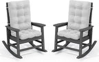 SERWALL Oversized Outdoor Rocking Chair Set of 2, HDPE Rocker by SERWALL