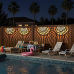 6 Pack Solar Fence Lights Outdoor Wall Lights Plastic Solar Powered Deck Step - Image 2