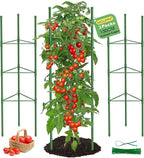 6 Pack Tomato Cages, 51.2in Tomato Plant Support Stakes Heavy-Duty, Garden by MQUPIN