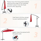 Yaheetech 10FT Solar Offset Umbrella - Image 7
