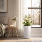 Kante Tall Round Planter Set of 2, 15 Inch Tall Decorative Planter Pots - Image 4