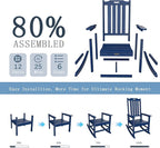Oversized Rocking Chair Set of 8, Outdoor Rocking Chair - Image 9