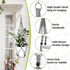Hoteam 12 Pcs Macrame Plant Hangers Macrame Hanging Planters - Image 3