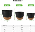 FaithLand 3-Pack Large Planter Pots, 12 10 9 Inch Self Watering Flower Pots - Image 2