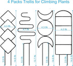 4 Packs Trellis for Climbing Plants Indoor, HENABLE Small Garden Metal Trellis - Image 2