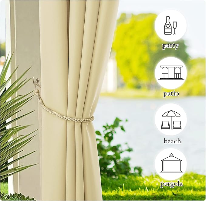 NICETOWN 2 Panels Outdoor Curtains - Image 6