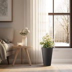 Kante Tall Round Planter Set of 2, 13 Inch Tall Decorative Planter Pots - Image 5