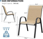 Patio Dining Chair Set of 6, Outdoor Stackable Dining Chairs High Back - Image 3