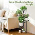 iDavosic.ly 4 Tier Plant Stand Indoor, Tiered Corner Metal Wood Multiple Flower - Image 7