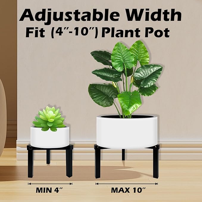 4 Pcs Three Legs Adjustable Metal Plant Stand - Image 4