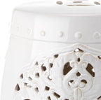 Safavieh Flora Glazed Ceramic Decorative Garden Stool, Antique White - Image 2