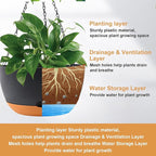 8/10/12 inch Plant Pot Hanging Planters Self Watering Pots - Image 3