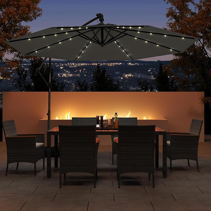 Tangkula 10ft Solar LED Patio Umbrella - Image 2