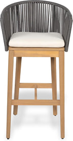 Christopher Knight Home Zax Set of 2 Patio Barstool, Acacia Wood & Rope Outdoor - Image 6