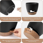 Plant Pots 10/9/8/7.5/7 inch, Self Watering Planters - Image 3