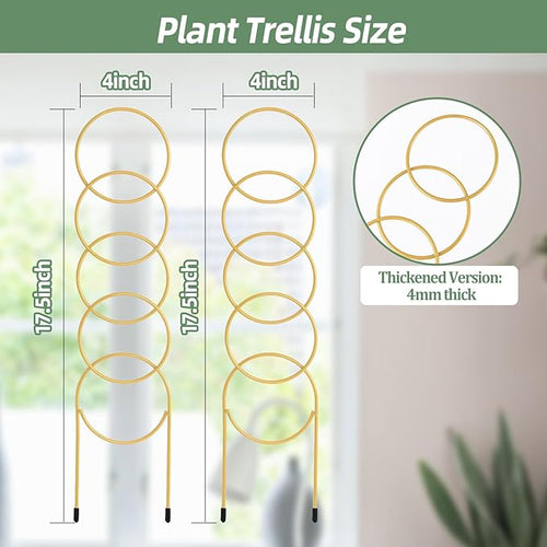 17.5 Inch Indoor Plant Trellis for Climbing Plants, Metal Trellis, Small Garden - Image 2