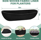Riare 6 Pack 36 Inch Black Felt Window Box Liners- Fabric Trough Planter Basket - Image 2