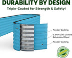 9-in-1 Galvanized Steel Raised Garden Bed // 8×2×1.5 ft Modular Planter - Image 5
